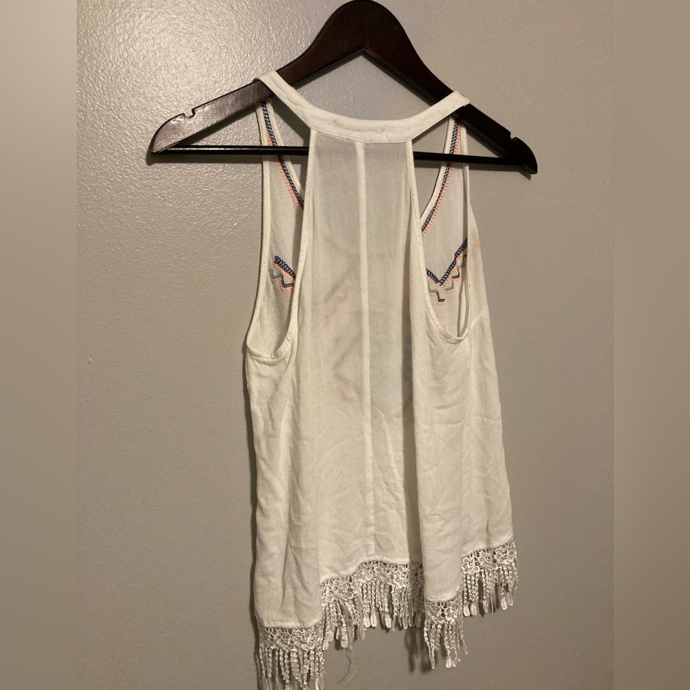 Mod Sheer Fringed Tank Top - Picture 2 of 3